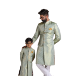 KimKhab Brocade Achkan - Buy Royal Green Golden | Jaipurio